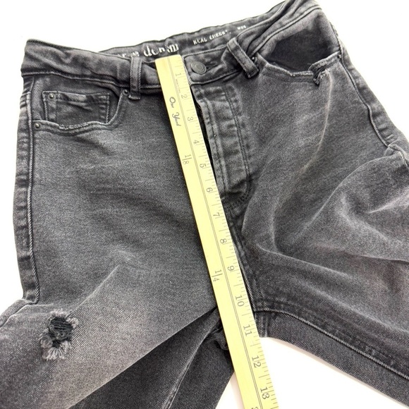 Hippie Denim Real Cheeky Distressed Raw Hem Button Fly Stretch Jeans sz 28 Black - Picture 11 of 12